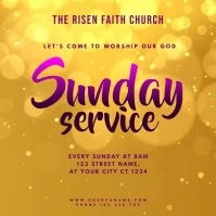 Church Sunday Service Cuadrado (1:1) template