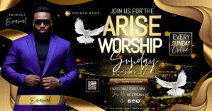Negro Church Worship Event Facebook Ad Template
