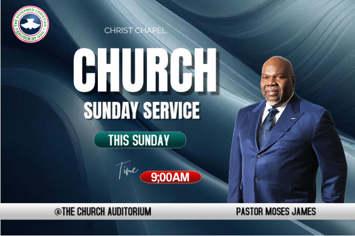 CHURCH SUNDAY SERVICE Plakkaat template