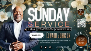 Green Sunday Church Service Miniature YouTube Template