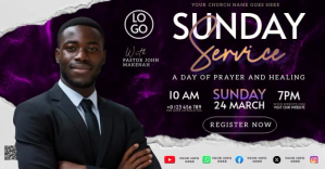 Church sunday service facebook post template