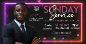 Noir Church Prayer and Healing Service Facebook Shared Image Template