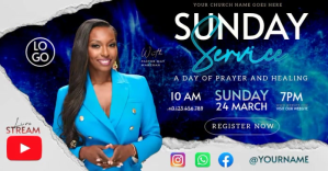 Church sunday service facebook post template