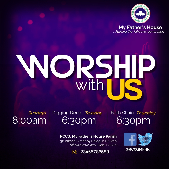 Church Sunday Service flyer (15) Instagram Post template