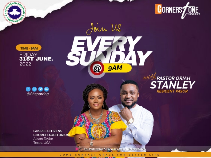 Church Sunday Service flyer (2) Presentation template