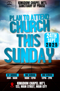 church sunday service flyer Pinterest-grafik template