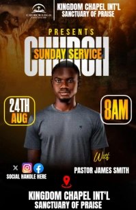 church sunday service flyer Half Page Wide template