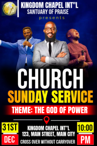 church sunday service flyer Iphosta template