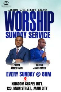 church sunday service flyer Poster template