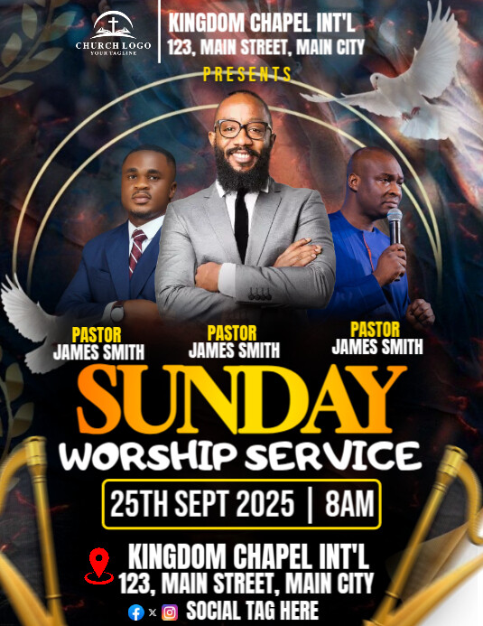 Copy of church sunday service flyer | PosterMyWall