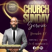 church Sunday service flyer psd free template สี่เหลี่ยมจัตุรัส (1:1)