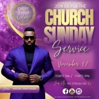 church sunday service flyer psd template free Square (1:1)