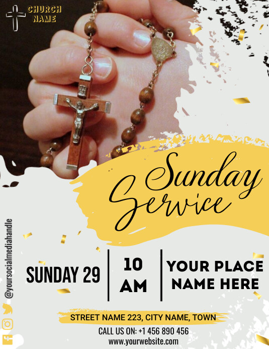 CHURCH SUNDAY SERVICE FLYER TEMPLATE
