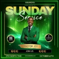 church sunday service instagram post template