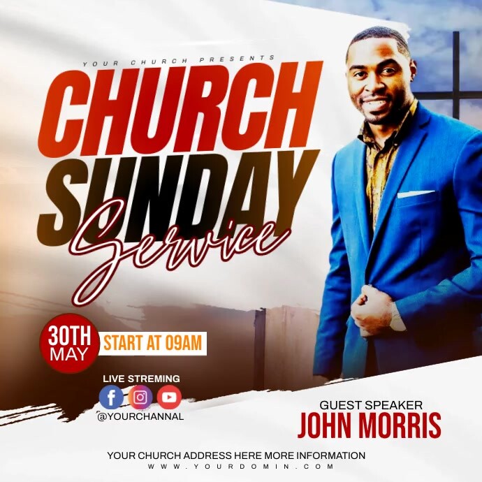 Sunday Service Posts Plantilla de Church Sunday Service Instagram Post | PosterMyWall