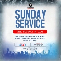 CHURCH SUNDAY SERVICE INSTAGRAM SQUARE TEMPLA 方形(1:1) template