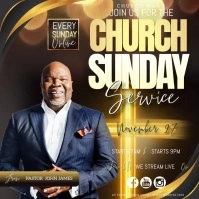 church sunday service invitation Square (1:1) template
