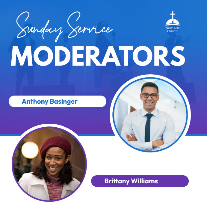 Modèle church Sunday service moderators flyer | PosterMyWall