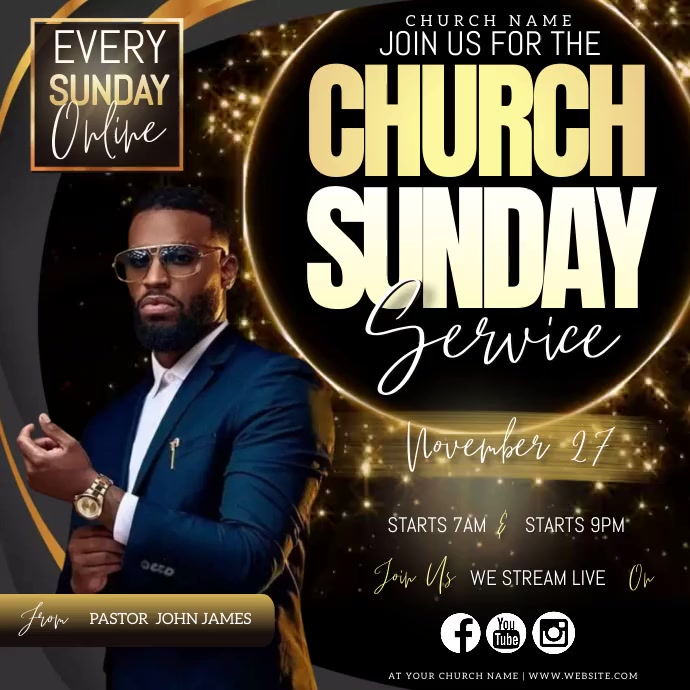 church sunday service modern design Template | PosterMyWall