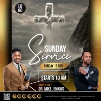 Church Sunday Service Post Quadrat (1:1) template