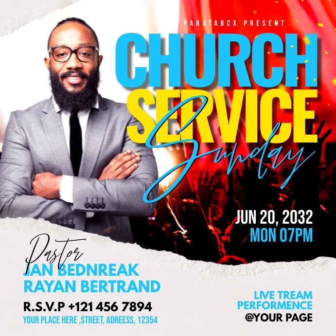 Sunday Service Posts Church Service Instagram Ad Template | PosterMyWall