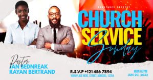 Branco Church Service Anuncio de Facebook Template