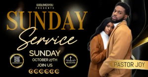 Black Sunday Church Service Immagine condivisa di Facebook Template