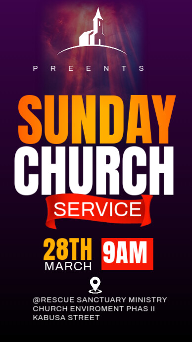 Copy of church sunday service template | PosterMyWall