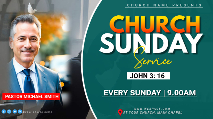 Sunday Church Service Template | PosterMyWall
