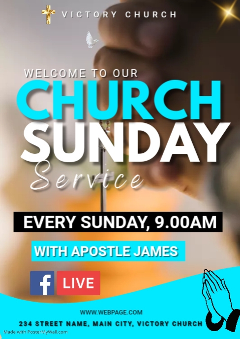 Copy of church sunday service Template | PosterMyWall