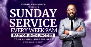 CHURCH SUNDAY SERVICE TEMPLATES Facebook Shared Image