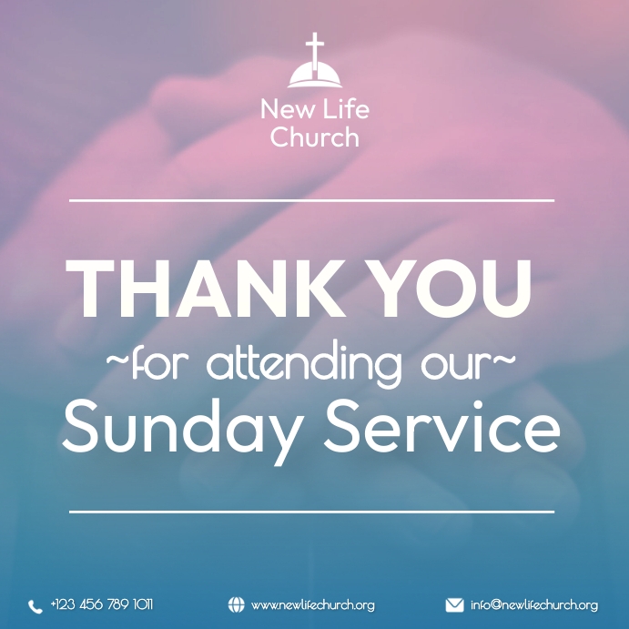 Church Sunday Service thank you post Template | PosterMyWall