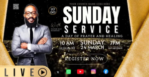 Черный Sunday Church Service Facebook Shared Image Template