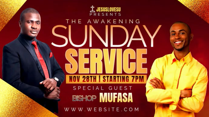 Sunday Service Digital Display Template | PosterMyWall