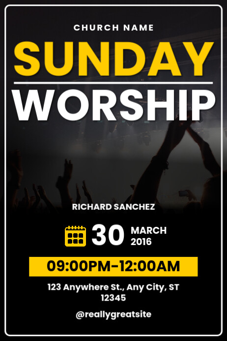 Church Sunday Worship Invitation Poster Template | PosterMyWall