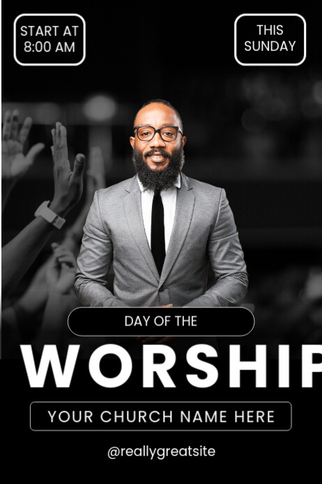 Church Sunday Worship Invitation Poster Template | PosterMyWall