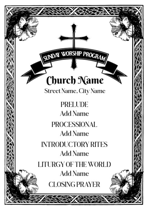 Printable Church Programs Church Program Template | PosterMyWall