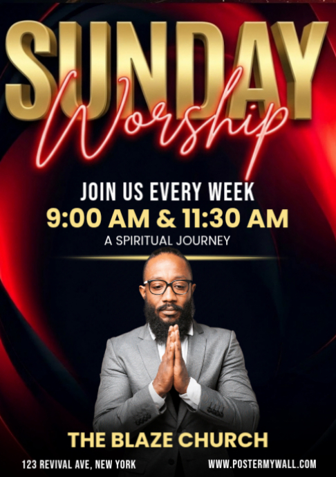 Church Sunday Worship Service A2 Template | PosterMyWall