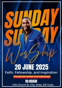 Church Sunday Worship Service A4 template