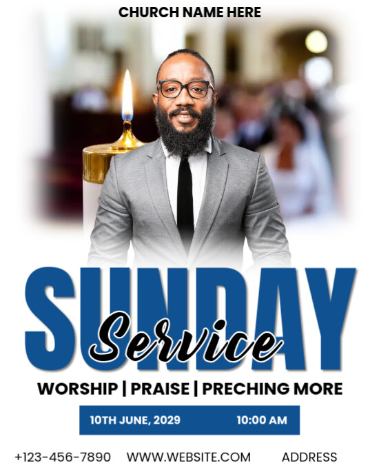 Church Sunday Worship Service Invitation Instagram Portrait Template ...