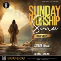 Church Sunday Worship Service Template Quadrat (1:1)