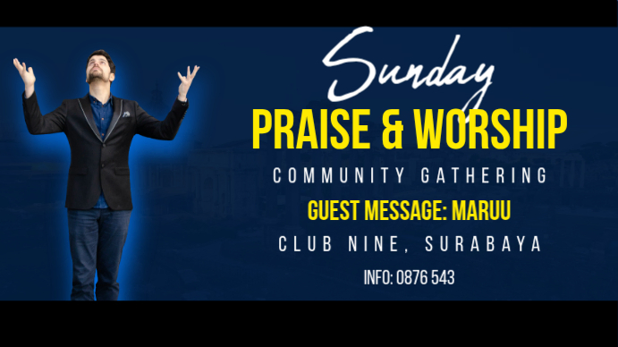 Church Sunday Worship Service Youtube Thumbnail Template | PosterMyWall