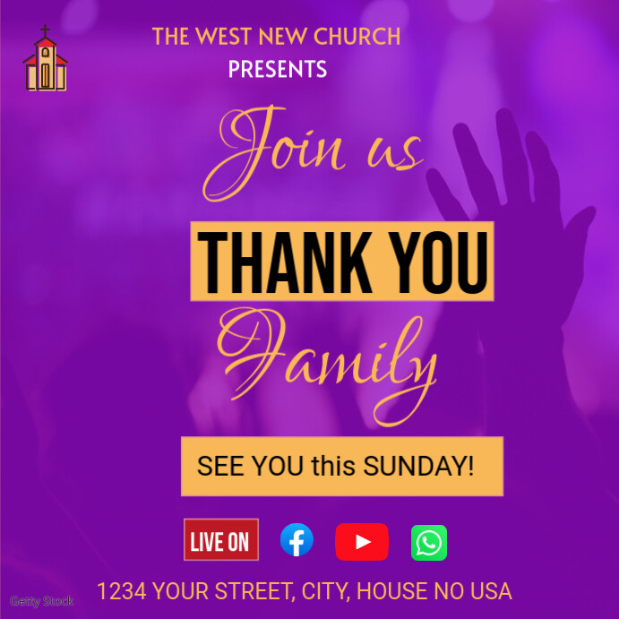 Church thank you appreciation flyer Template | PosterMyWall