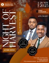 Brown Church Event - Night of Harvest Løbeseddel Template
