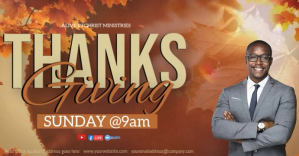 Castanho Thanksgiving Church Service Facebook-gebeurtenisomslag Template