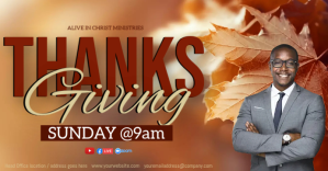 Brown Thanksgiving Church Service Facebook-gebeurtenisomslag Template