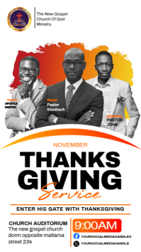 church thanksgiving poster template Facebook Story
