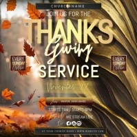 Church Thanksgiving Service ad Square (1:1) template