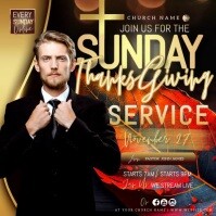 Church Thanksgiving Service Design Template Square (1:1)