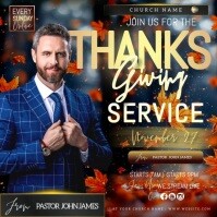 Church Thanksgiving Service Square (1:1) template